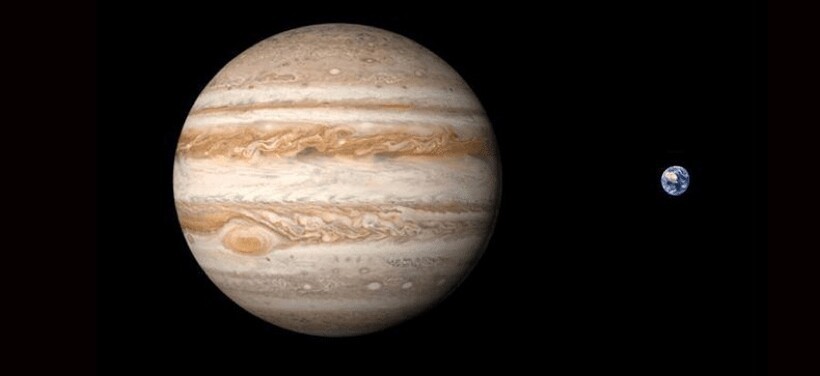 Розміри Юпітера та Землі