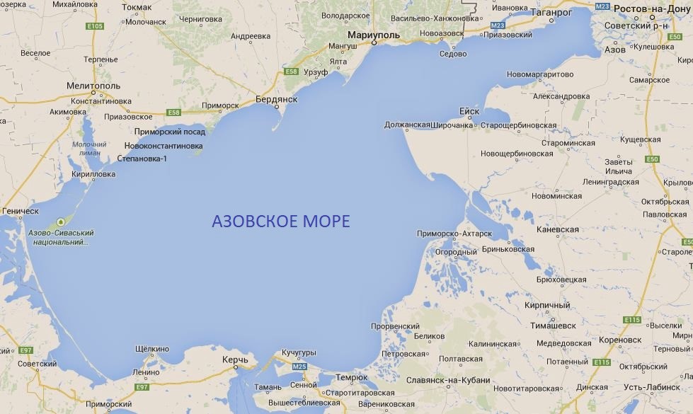 Азовське море на карті